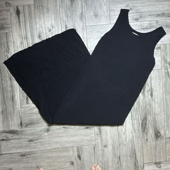 S. Ryan Designs Women's Black Creped Sleeveless Silk Midi Dress Size Small - Picture 1 of 9